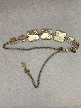 Chico’s Gold-Tone Hammered Square Link Belt